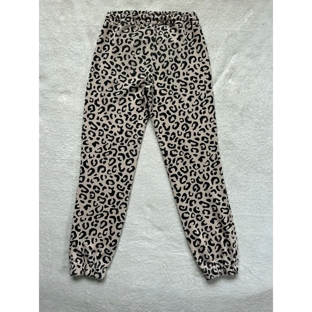 Old Navy Girls Leopard Print Joggers Beige Black Size L 10‑12